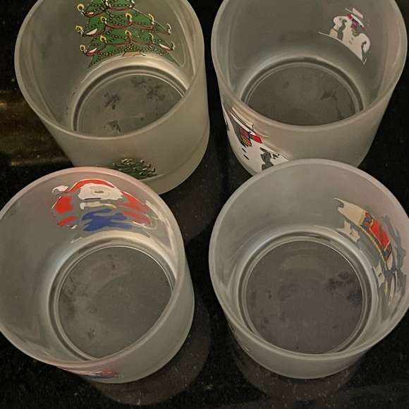 4 CHRISTMAS GLASSES CHRISTMAKKUH Old Fashioned WHISKEY On The Rocks GLASSES VTG - Picture 11 of 16